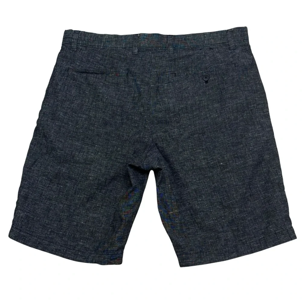 Banana Republic Shorts Mens 34 Grey Aiden Short Linen Cotton Blend Flat Front